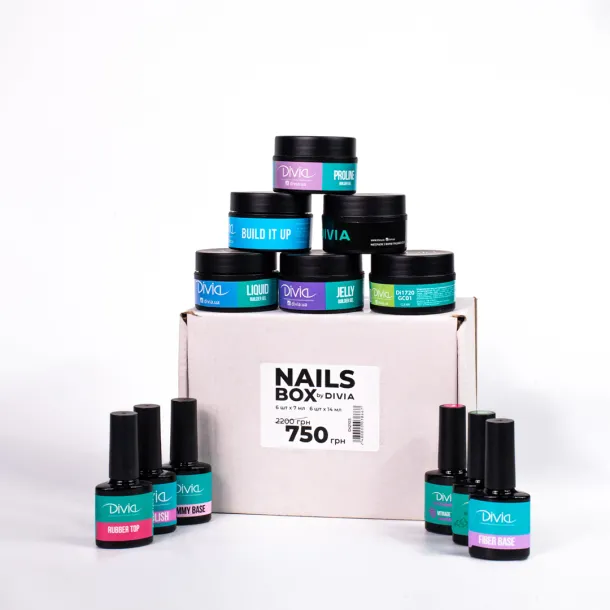 Набір гелів, баз і топів Divia Nails Box by Divia Di2103