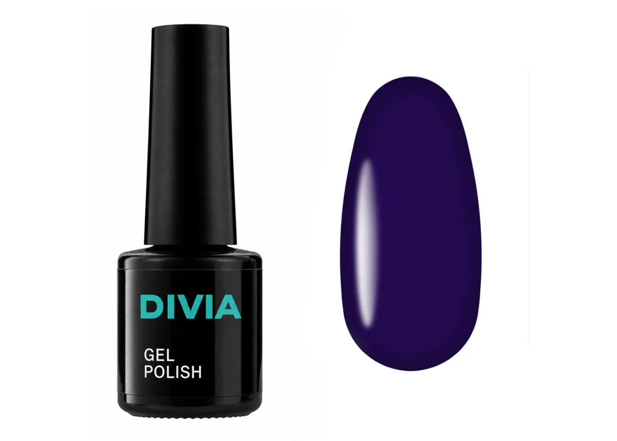 Гель-лак кольоровий Divia Passion Story PS020 Rendez-vous en Bleu (темно-синій із фіолетовим підтоном) Di1233, 8 мл