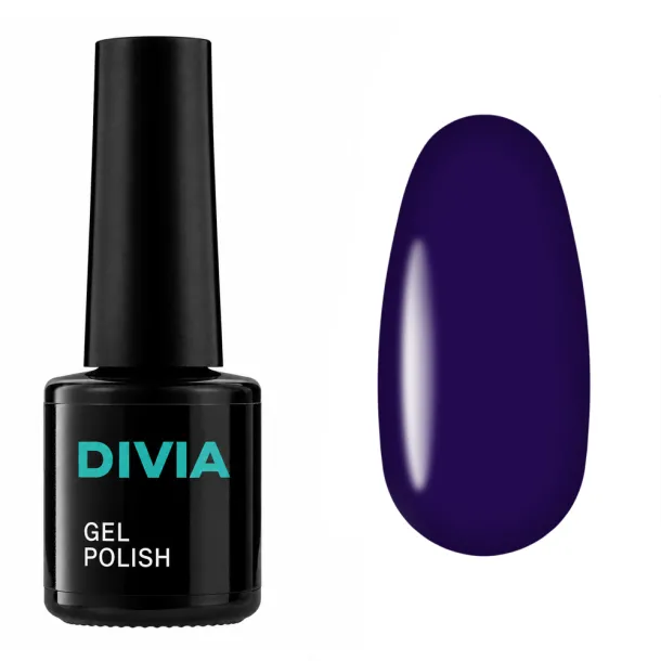 Гель-лак кольоровий Divia Passion Story PS020 Rendez-vous en Bleu (темно-синій із фіолетовим підтоном) Di1233, 8 мл