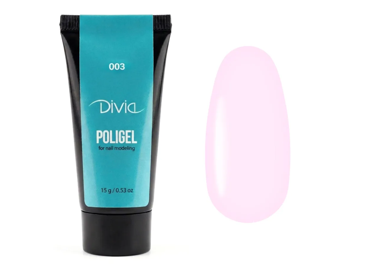 Полігель для нарощування нігтів Divia Polygel (003) Di909 (15 г)