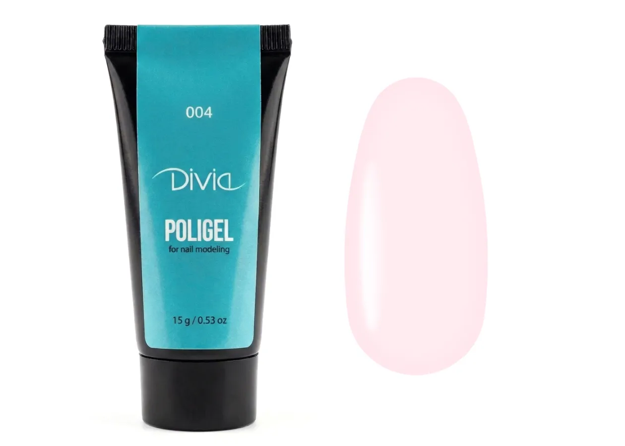 Полігель для нарощування нігтів Divia Polygel (004) Di909 (15 г)
