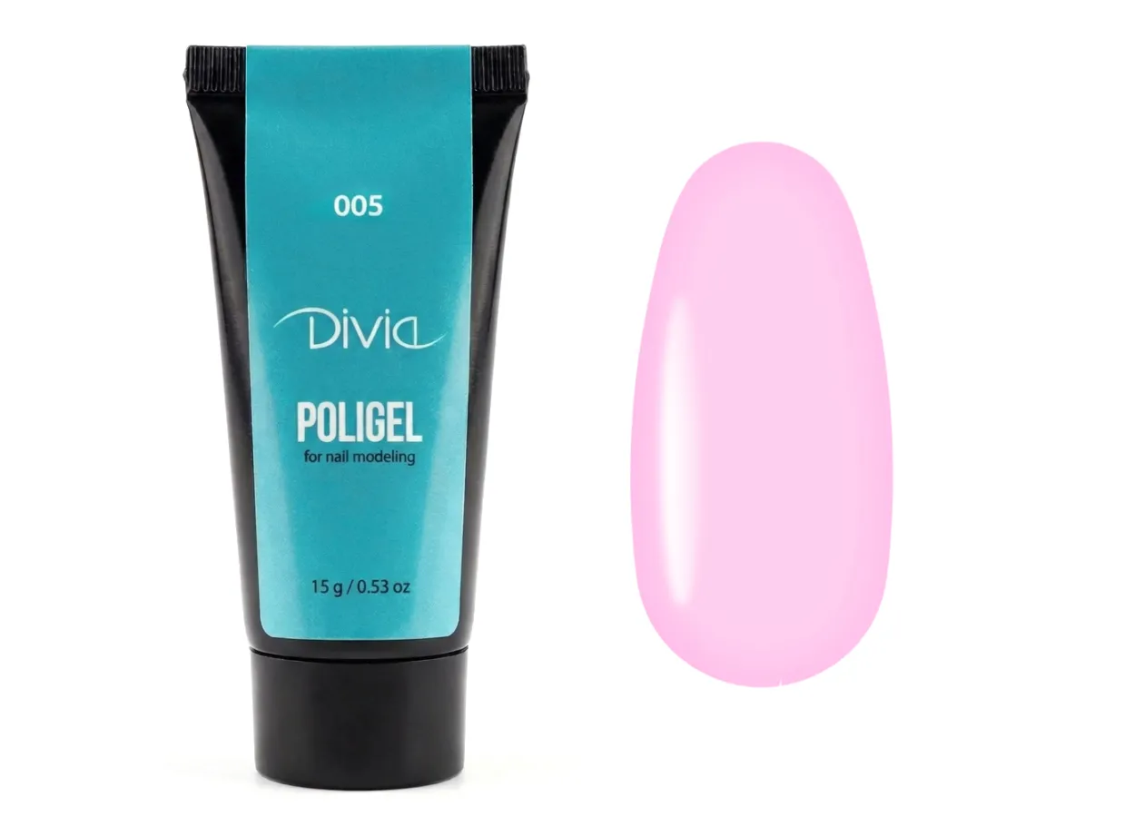 Полігель для нарощування нігтів Divia Polygel (005) Di909 (15 г)