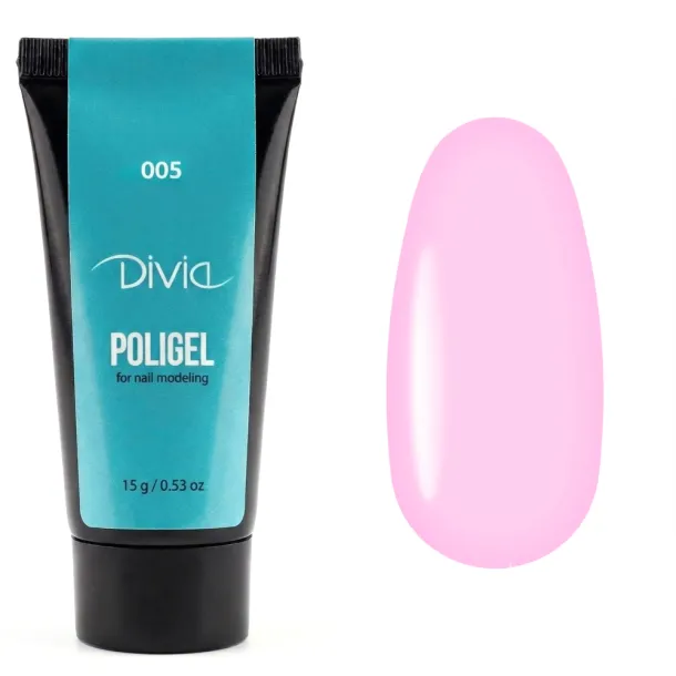 Полігель для нарощування нігтів Divia Polygel (005) Di909 (15 г)