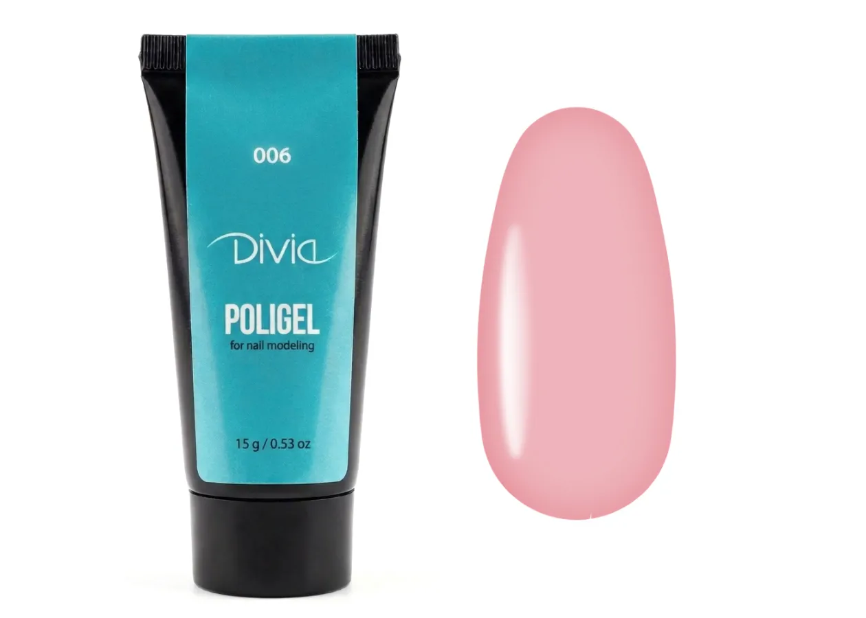 Полігель для нарощування нігтів Divia Polygel (006) Di909 (15 г)