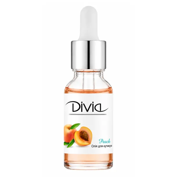 Олія для кутикули з піпеткою Divia Cuticle Oil Персик Di1634 (15 мл)