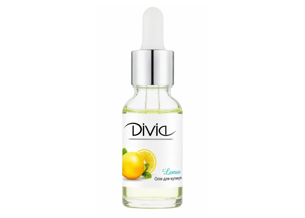 Олія для кутикули з піпеткою Divia Cuticle Oil Лимон Di1634 (15 мл)