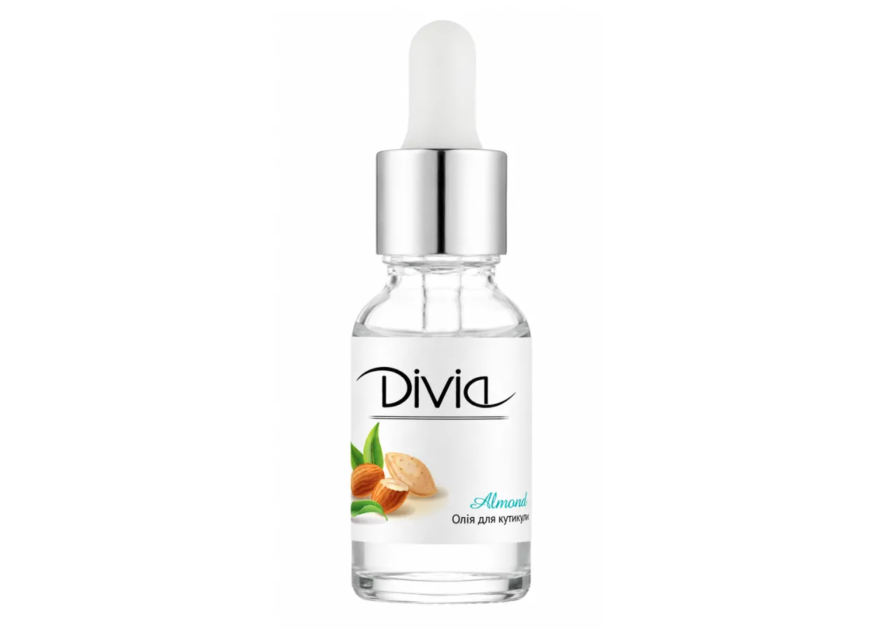Олія для кутикули з піпеткою Divia Cuticle Oil Мигдаль Di1634 (15 мл)