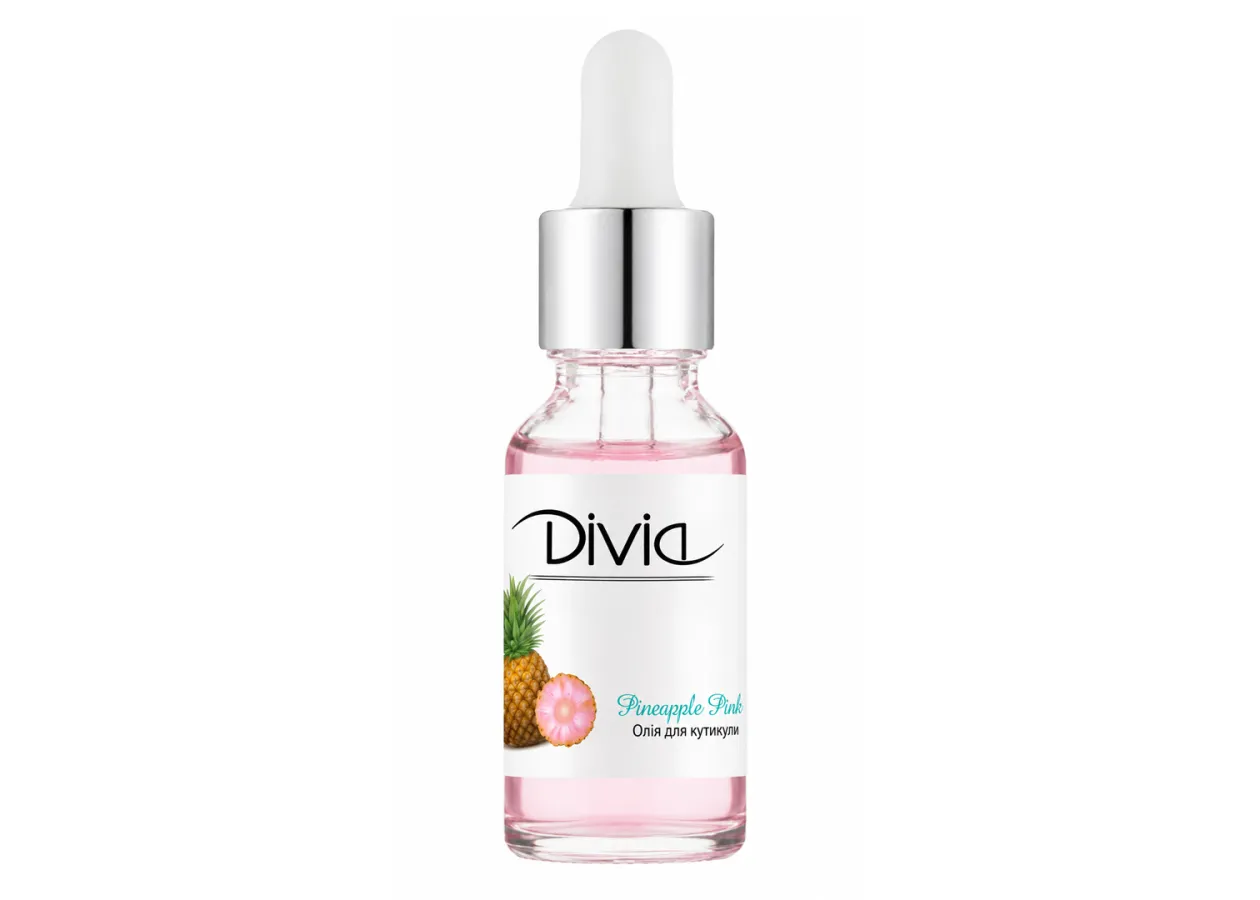 Олія для кутикули з піпеткою Divia Cuticle Oil Рожевий ананас Di1634 (15 мл)