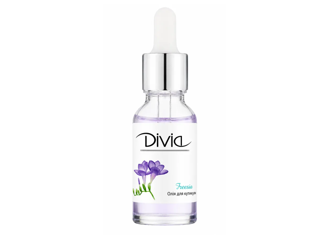 Олія для кутикули з піпеткою Divia Cuticle Oil Фрезія Di1634 (15 мл)
