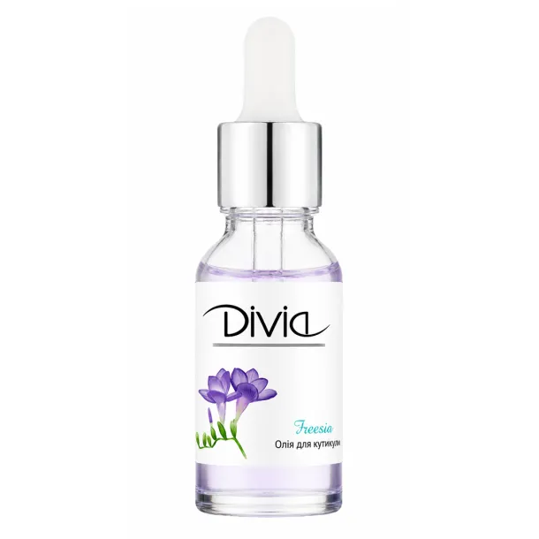 Олія для кутикули з піпеткою Divia Cuticle Oil Фрезія Di1634 (15 мл)