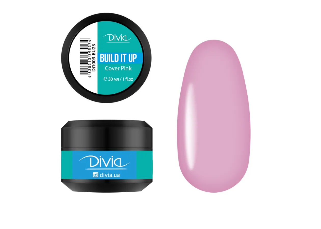 Гель для нарощування та укріплення нігтів Divia Build It Up Gel BU23 Cover Pink (холодний рожевий) Di1003 (30 мл)¶