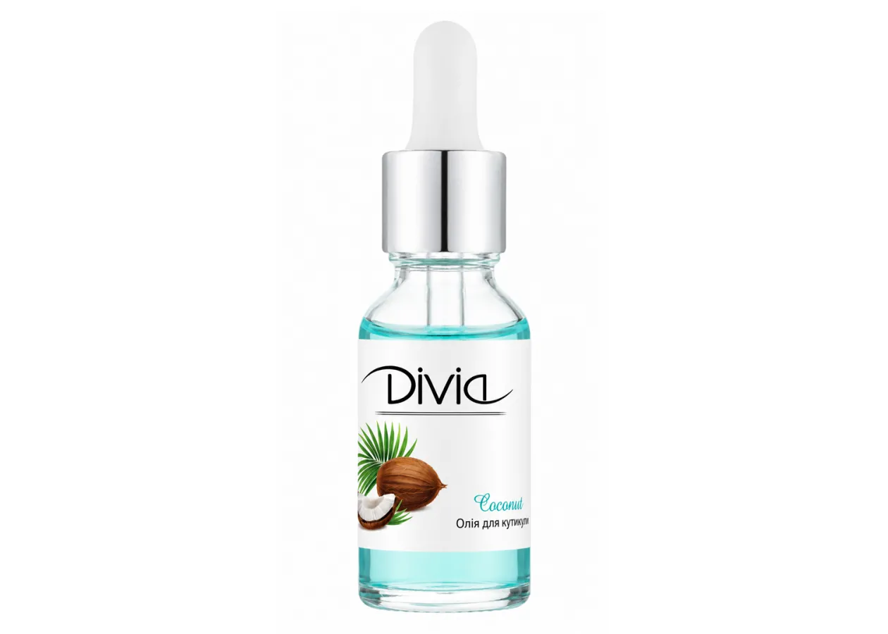 Олія для кутикули з піпеткою Divia Cuticle Oil Кокос Di1634 (15 мл)