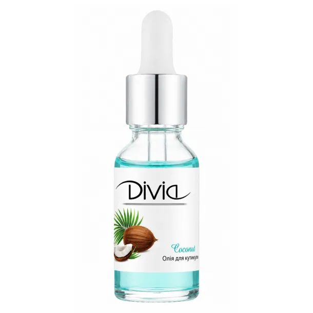 Олія для кутикули з піпеткою Divia Cuticle Oil Кокос Di1634 (15 мл)