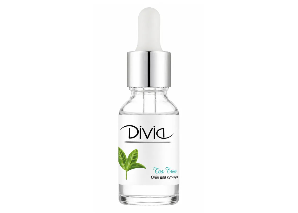 Олія для кутикули з піпеткою Divia Cuticle Oil Чайне дерево Di1634 (15 мл)