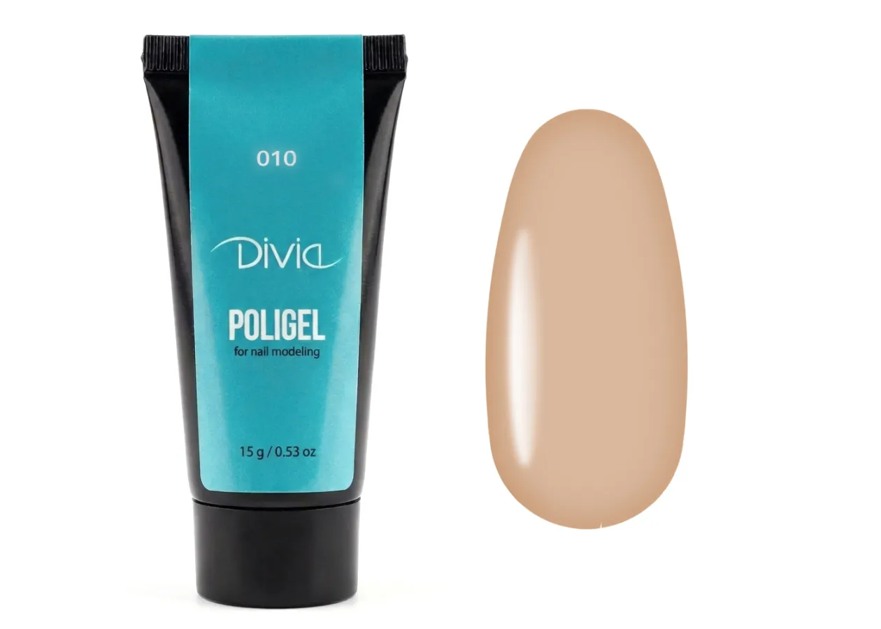 Полігель для нарощування нігтів Divia Polygel (010) Di909 (15 г)
